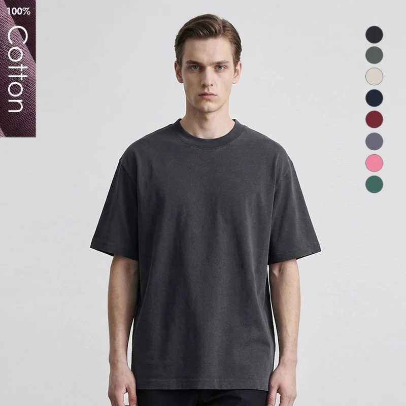 300G Heavyweight Pure Cotton Washed Vintage Flannel Short Sleeve (FJ002)