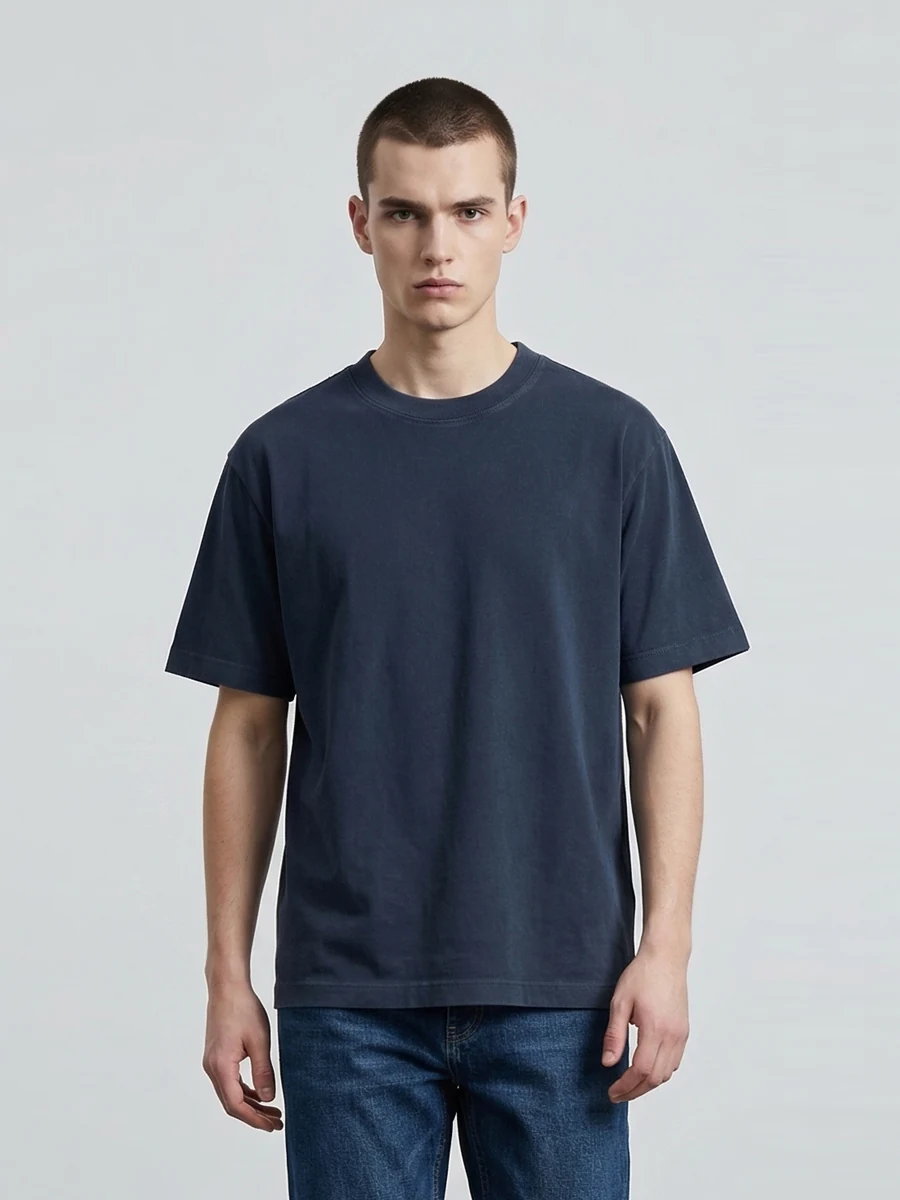 Dark Blue Model Front Retro High Street