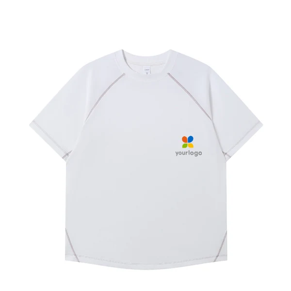White 220g Modal T-shirt features a minimalist rainbow design centered with the words good morning. Designed for fitness workouts and outdoor activities, it embodies minimal street style. The clean, detailed product photo highlights the soft fabric and elegant simplicity, making it ideal for casual, stylish wear.