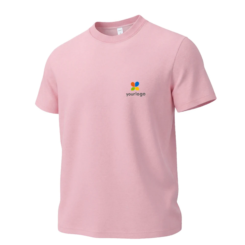 Vibrant pink loose crew neck T-shirt featuring a colorful rainbow logo and balloon design on the chest. Part of a campus outfit, it combines breathable fabric with bold, figurative computer graphics. The playful, custom artwork highlights individuality and creativity, making it a standout choice for casual, expressive wear.